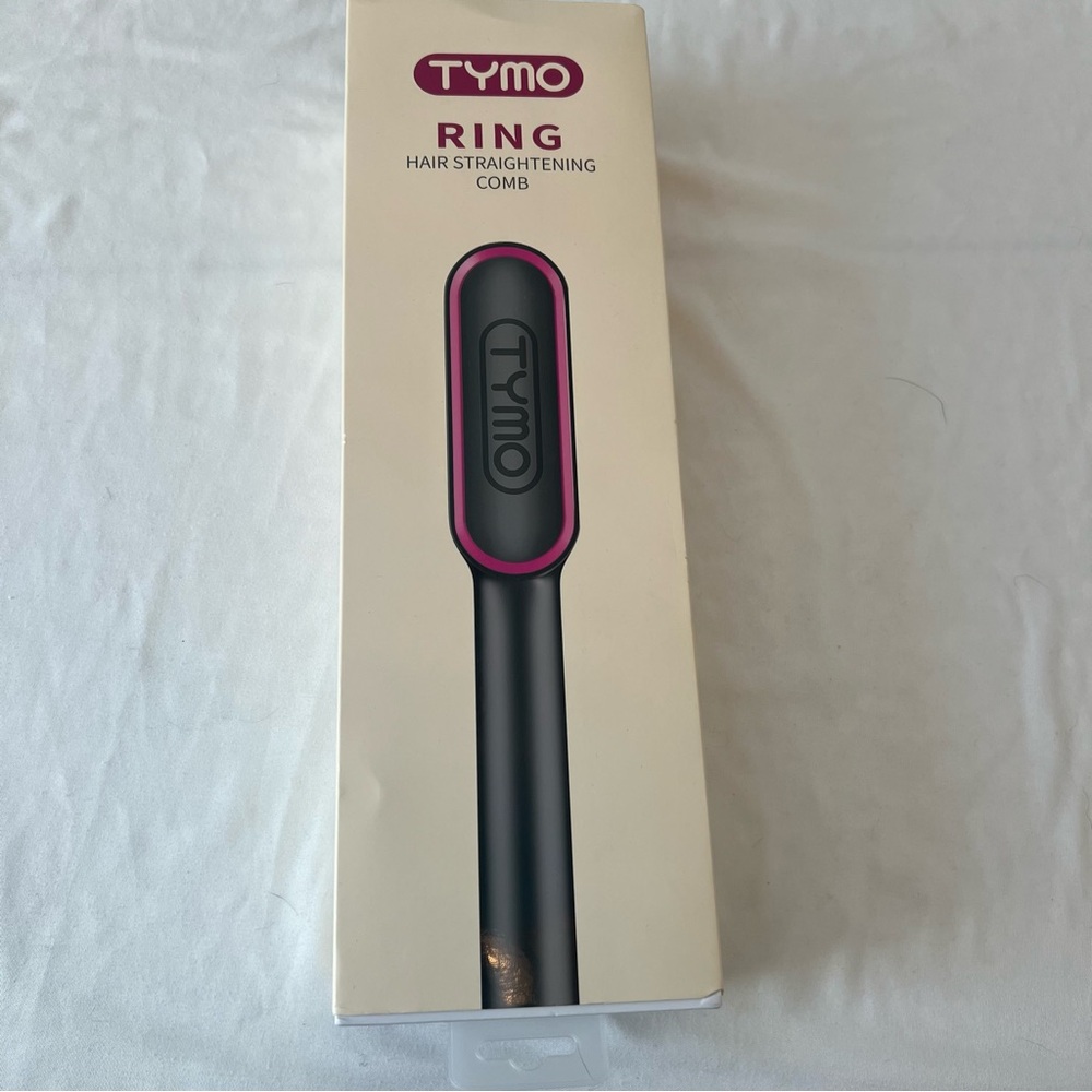 TYMO Ring Hair Straightening Comb - Black and Pink with Accessories